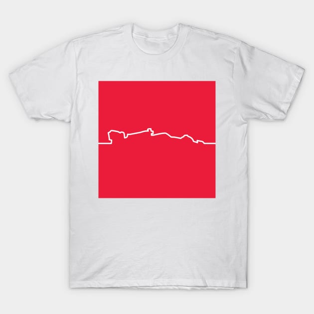 Haas F1 Car Line Art - 2022 Model #2 T-Shirt by GreazyL